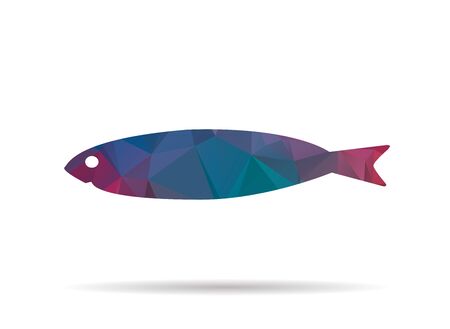 low poly sign colorful fishのイラスト素材