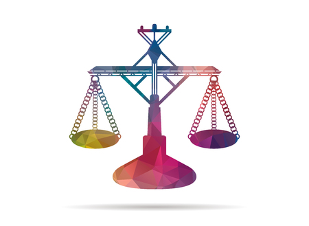 low poly multicolor balance iconのイラスト素材