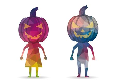 low poly kids halloween costumeのイラスト素材
