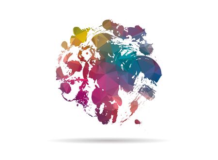 low poly icon colorful dirtのイラスト素材