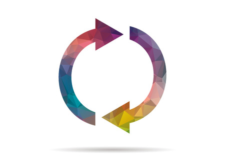 low poly colorful double arrow iconのイラスト素材