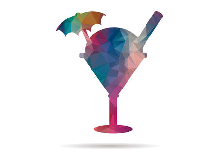 low poly colorful frosted glass iconのイラスト素材