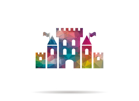 low poly castle iconのイラスト素材