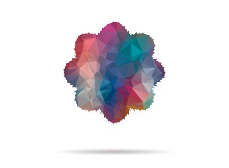 low poly colorful abstract flower iconのイラスト素材