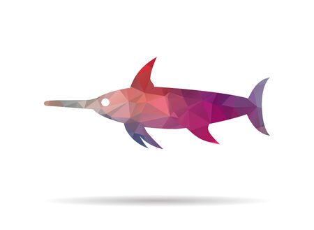 low poly icon swordfishのイラスト素材