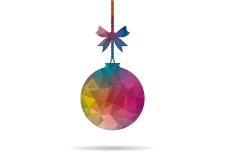 low poly colorful icon christmas ballのイラスト素材