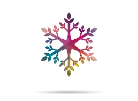 low poly icon snowflake star shapeのイラスト素材