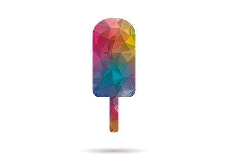 low poly colorful ice cream iconのイラスト素材