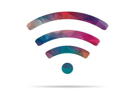 low poly wifi icon multicolorのイラスト素材