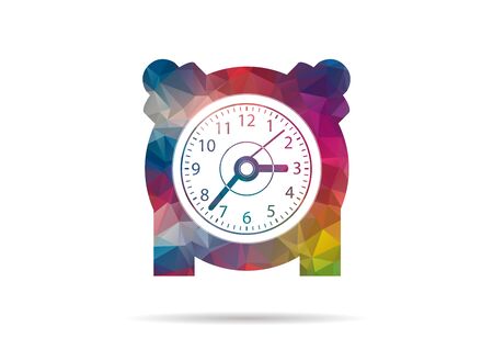 low poly clock iconのイラスト素材