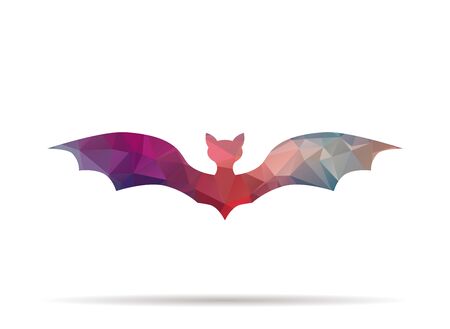 low poly bat colorful iconのイラスト素材