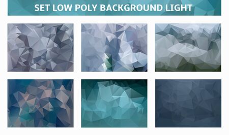 low poly set light backgroundsのイラスト素材