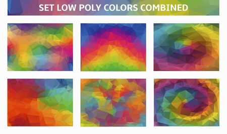 set low poly background colors combinedのイラスト素材