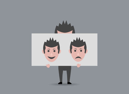 happy or sad manのイラスト素材