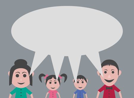 people talking dolls happy familyのイラスト素材