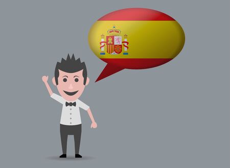 doll man speaking spanishのイラスト素材