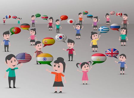 group of people speaking languagesのイラスト素材