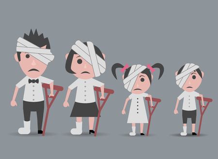 dolls family sad sick peopleのイラスト素材