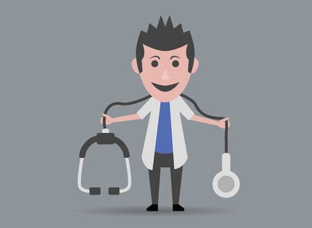 boy doll doctor with stethoscopeのイラスト素材