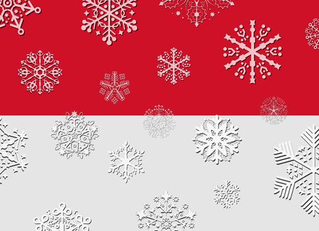 monaco flag with snowflakesのイラスト素材