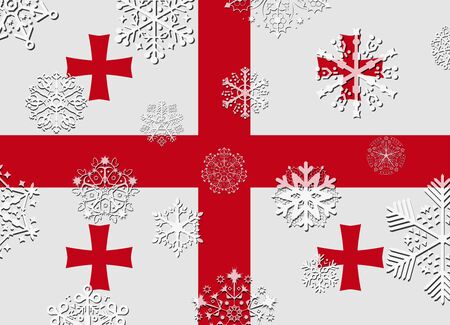 georgia flag with snowflakesのイラスト素材