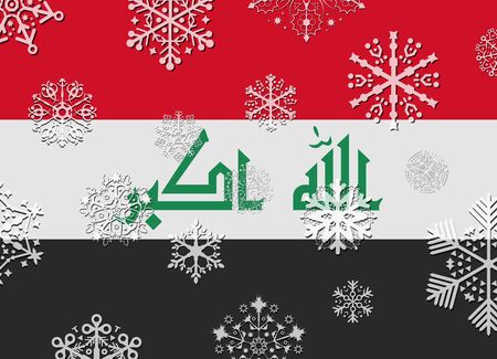 iraq flag with snowflakesのイラスト素材