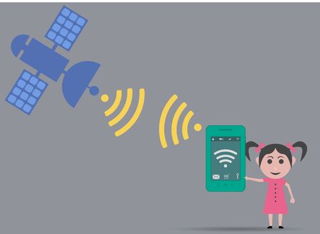 smartphone cover girlのイラスト素材