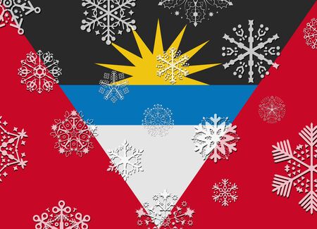 antigua flag with snowflakesのイラスト素材