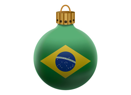 brazil christmas ball isolatedのイラスト素材