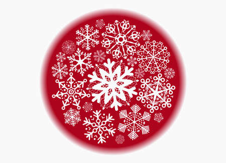 red sphere with snowflakesのイラスト素材