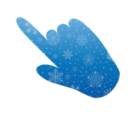 hand symbol christmas icon with snowのイラスト素材