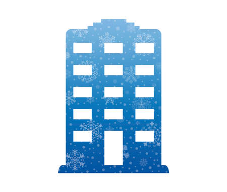 flat christmas icon with snowのイラスト素材