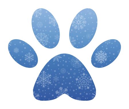 footprint christmas icon with snowのイラスト素材