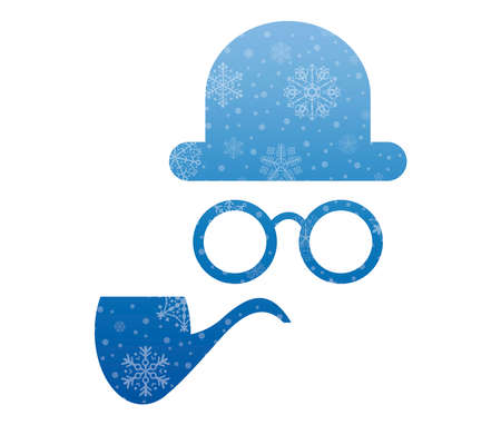 man face christmas icon with snowのイラスト素材