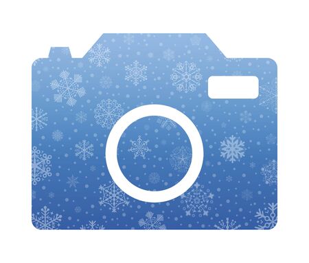 photo camera christmas icon with snowのイラスト素材