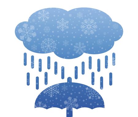 rain christmas icon with snowのイラスト素材