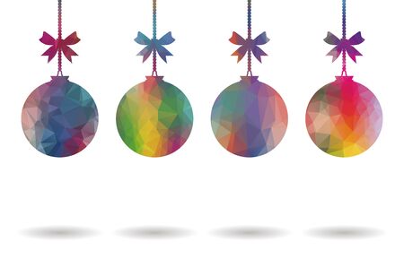 christmas balls low poly colorfulのイラスト素材
