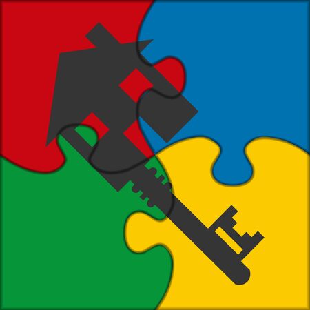 puzzle icon house keyのイラスト素材