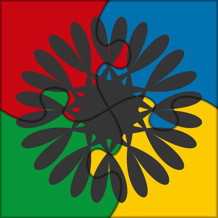 puzzle icon abstract heartsのイラスト素材