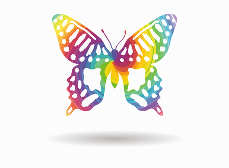 abstract butterfly colorful iconのイラスト素材