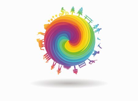 world colorful iconのイラスト素材