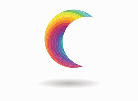 moon colorful iconのイラスト素材