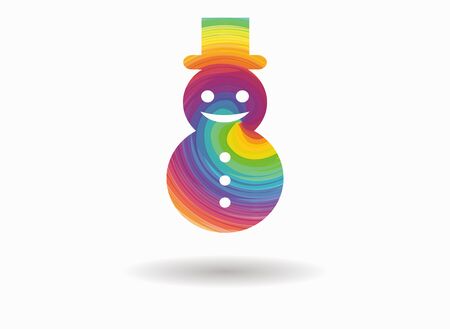 snowman colorful iconのイラスト素材