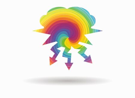 cloud and lightning colorful iconのイラスト素材