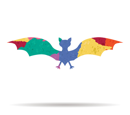 bat drawn painted icon vectorのイラスト素材