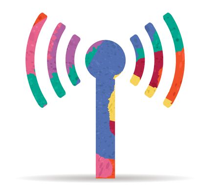 wifi drawn painted icon vectorのイラスト素材