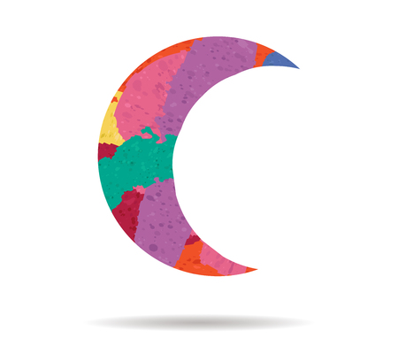 moon drawn painted icon vectorのイラスト素材
