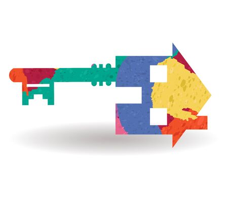 key to house drawn painted icon vectorのイラスト素材