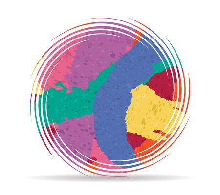 abstract circle drawn painted icon vectorのイラスト素材