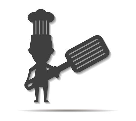 chef double shadow icon vectorのイラスト素材